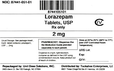 Lorazepam 2 mg (8744105101 Lorazepam 2 mg)